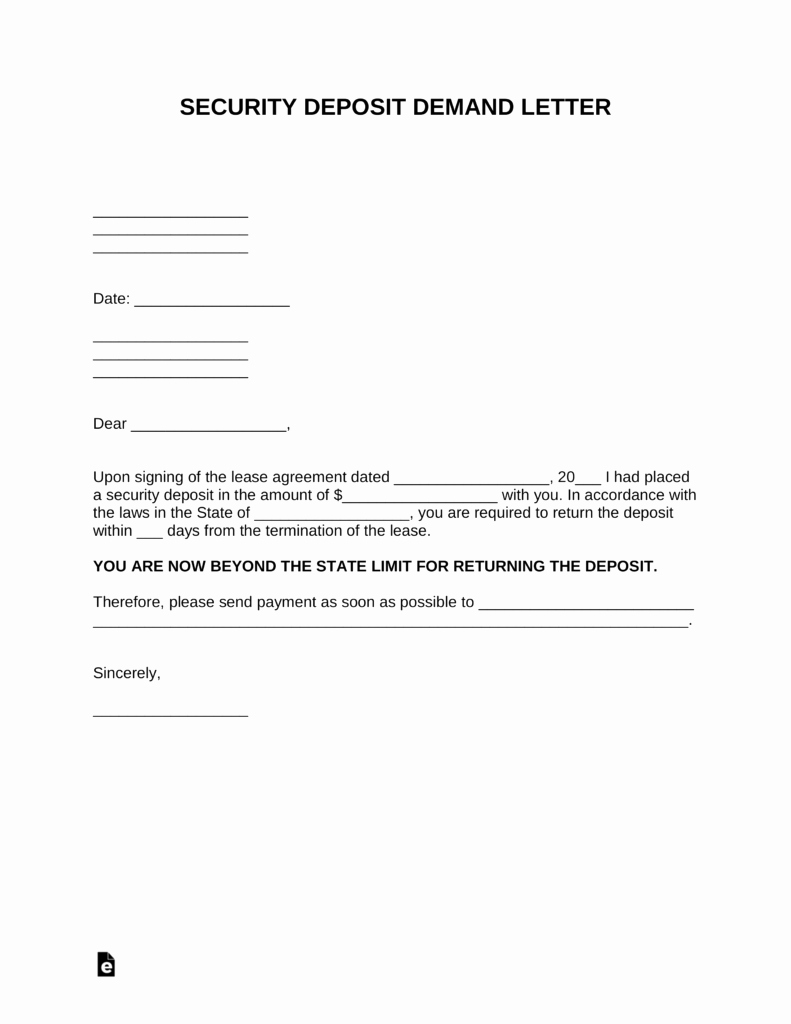 Free Demand Letter Template Awesome Free Security Deposit Demand Letter Template Pdf