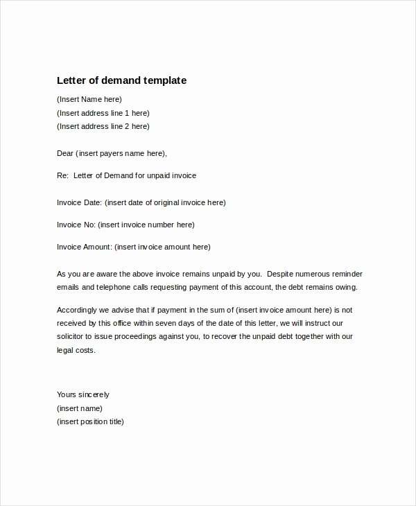 Free Demand Letter Template Beautiful Letter Template 12 Free Word Pdf Documents Download