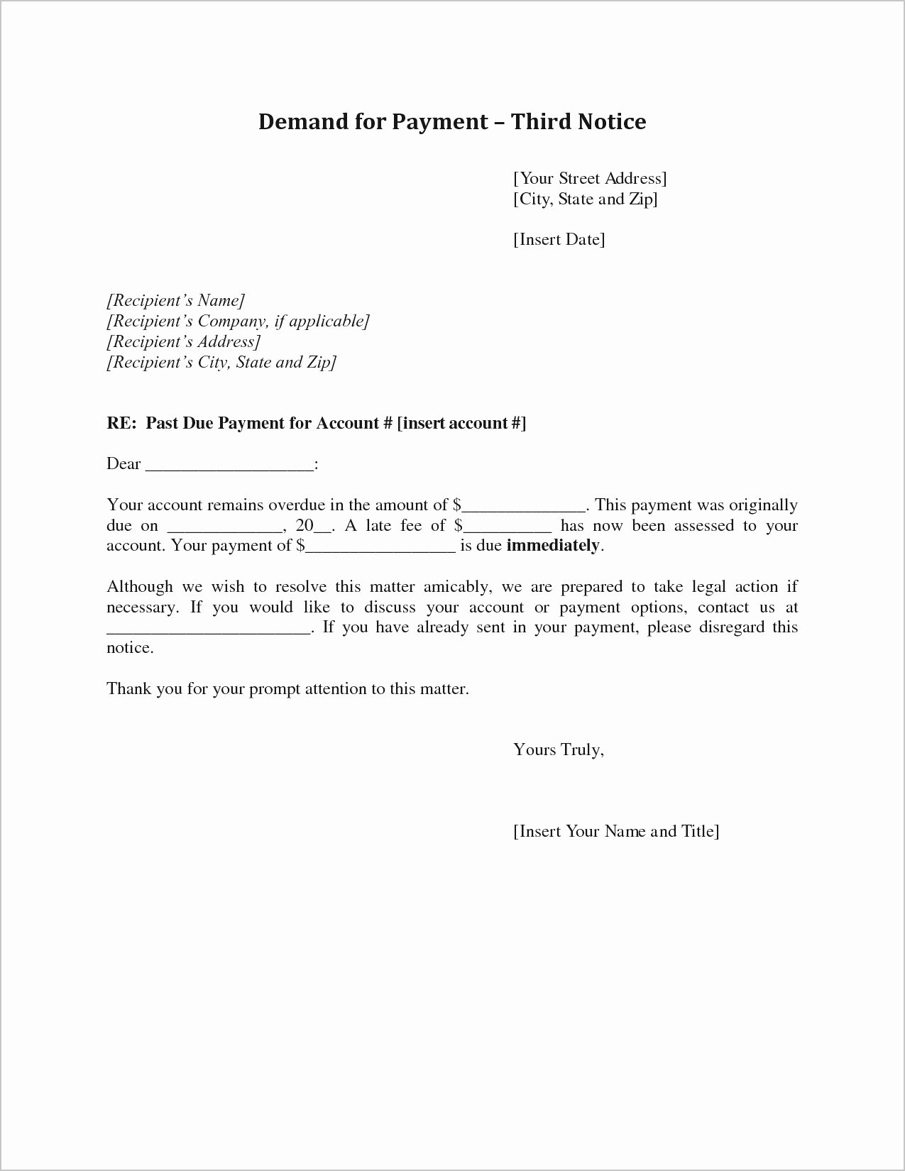 Free Demand Letter Template Elegant Valid Balance Due Notice Sample