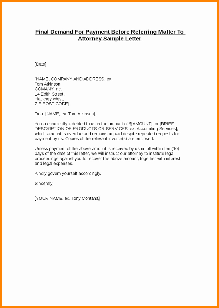 Free Demand Letter Template New 8 Demand for Payment Letter Template