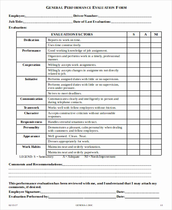 Free Employee Evaluation forms Templates Beautiful Sample Job Evaluation form 10 Examples In Word Pdf