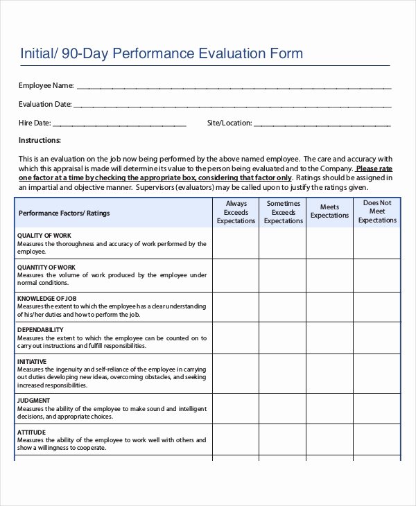 Free Employee Evaluation forms Templates Inspirational Employee Review Templates 13 Free Pdf Documents