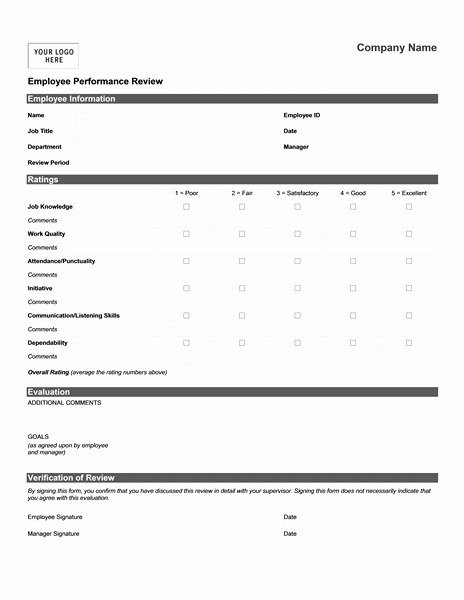 Free Employee Performance Review Template Lovely Employee Performance Review form Short Templates