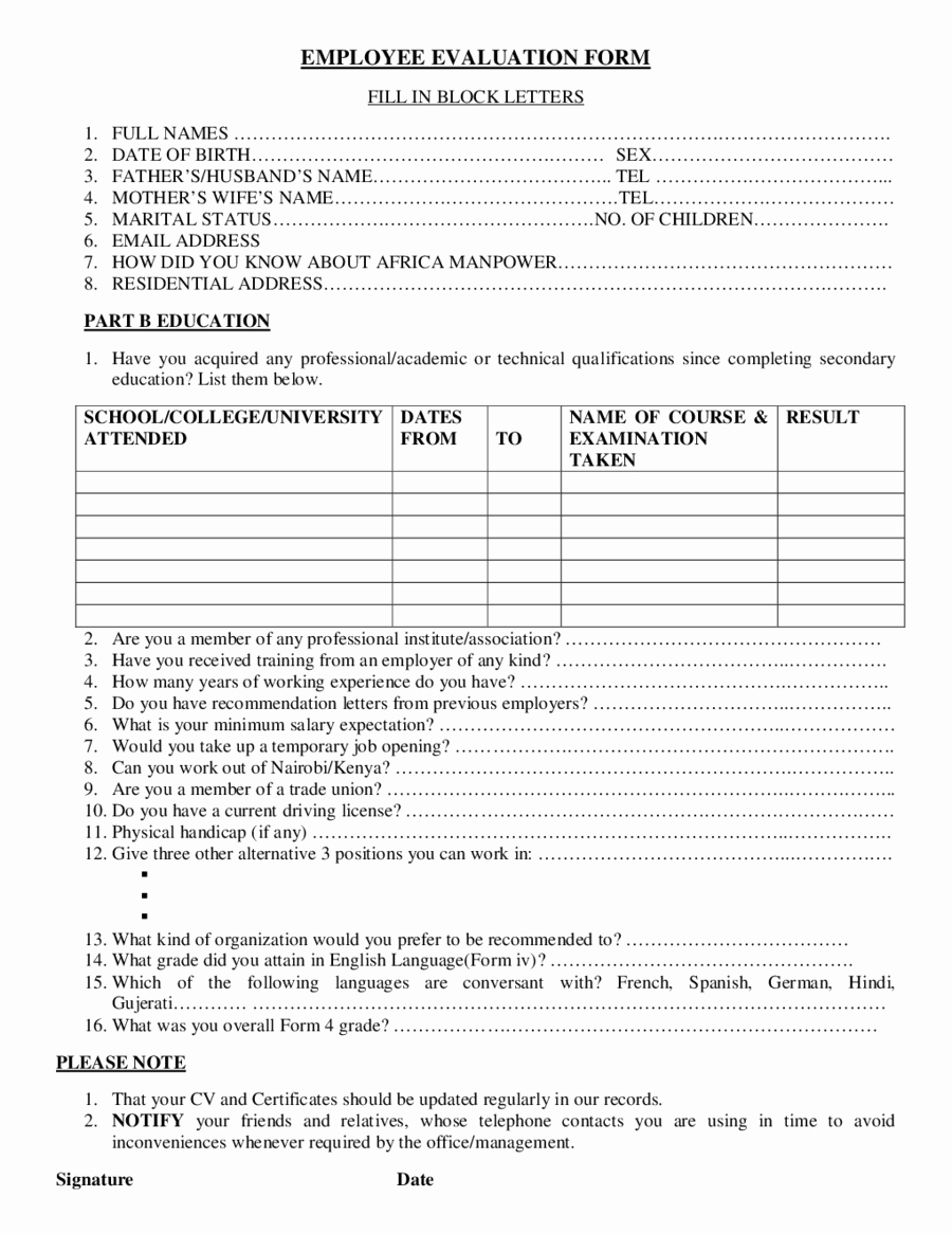Free Employee Review Templates Beautiful 13 Hr Evaluation forms Hr Templates