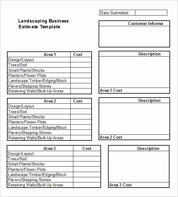 Free Estimate Template Pdf Best Of 6 Landscaping Estimate Templates – Free Word Excel &amp; Pdf