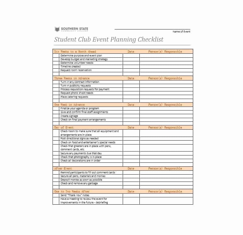 Free event Planner Templates Unique 50 Professional event Planning Checklist Templates
