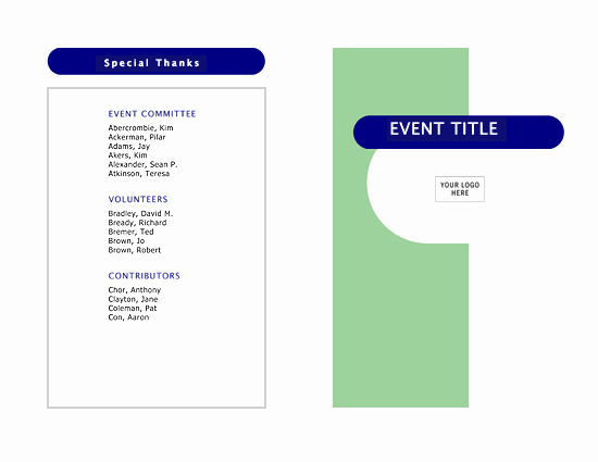 Free event Program Templates Lovely event Program Half Fold 4 Pages