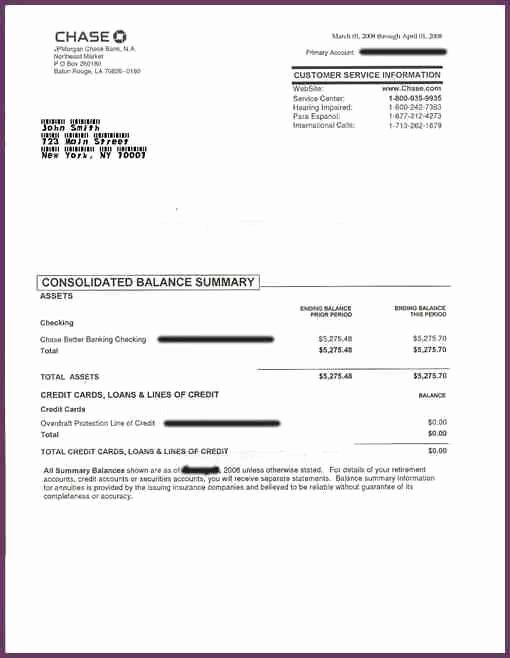 Free Fake Bank Statements Templates Lovely Chase Bank Statement Template