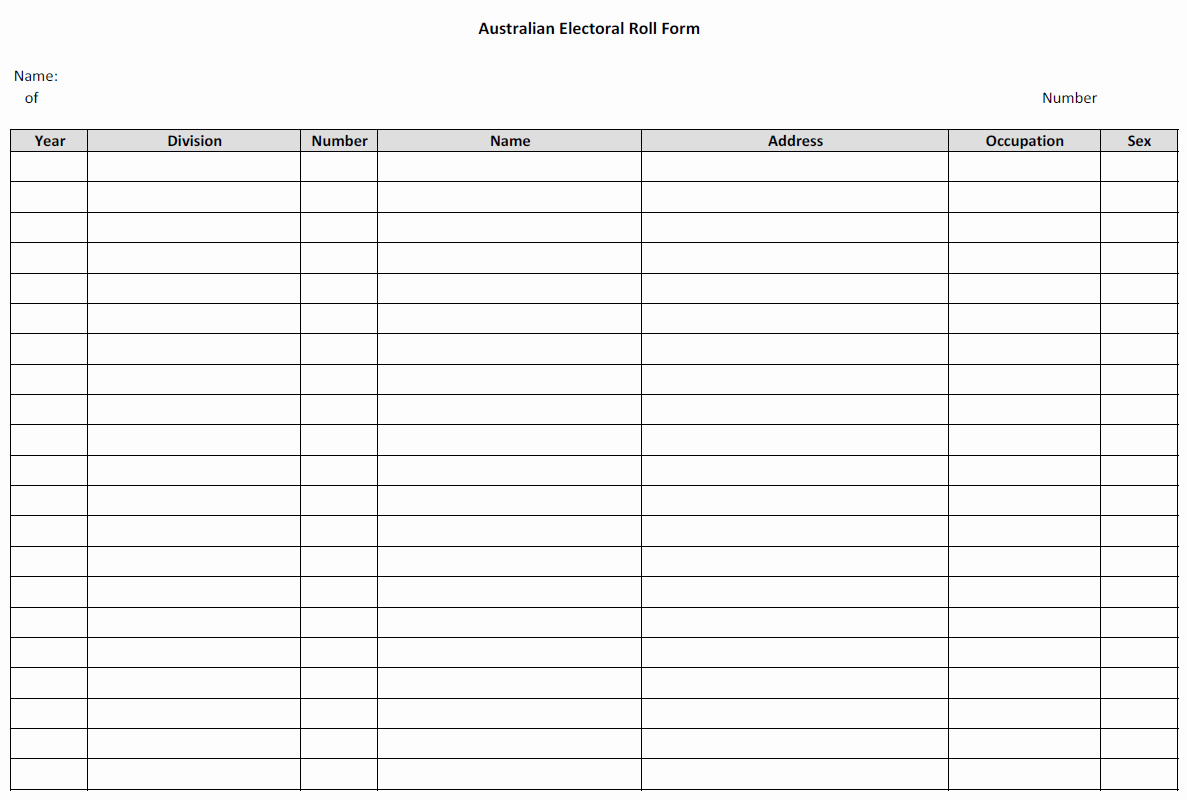 Free Fillable Family Tree Template Lovely Free Fillable Genealogy forms Australian Electoral