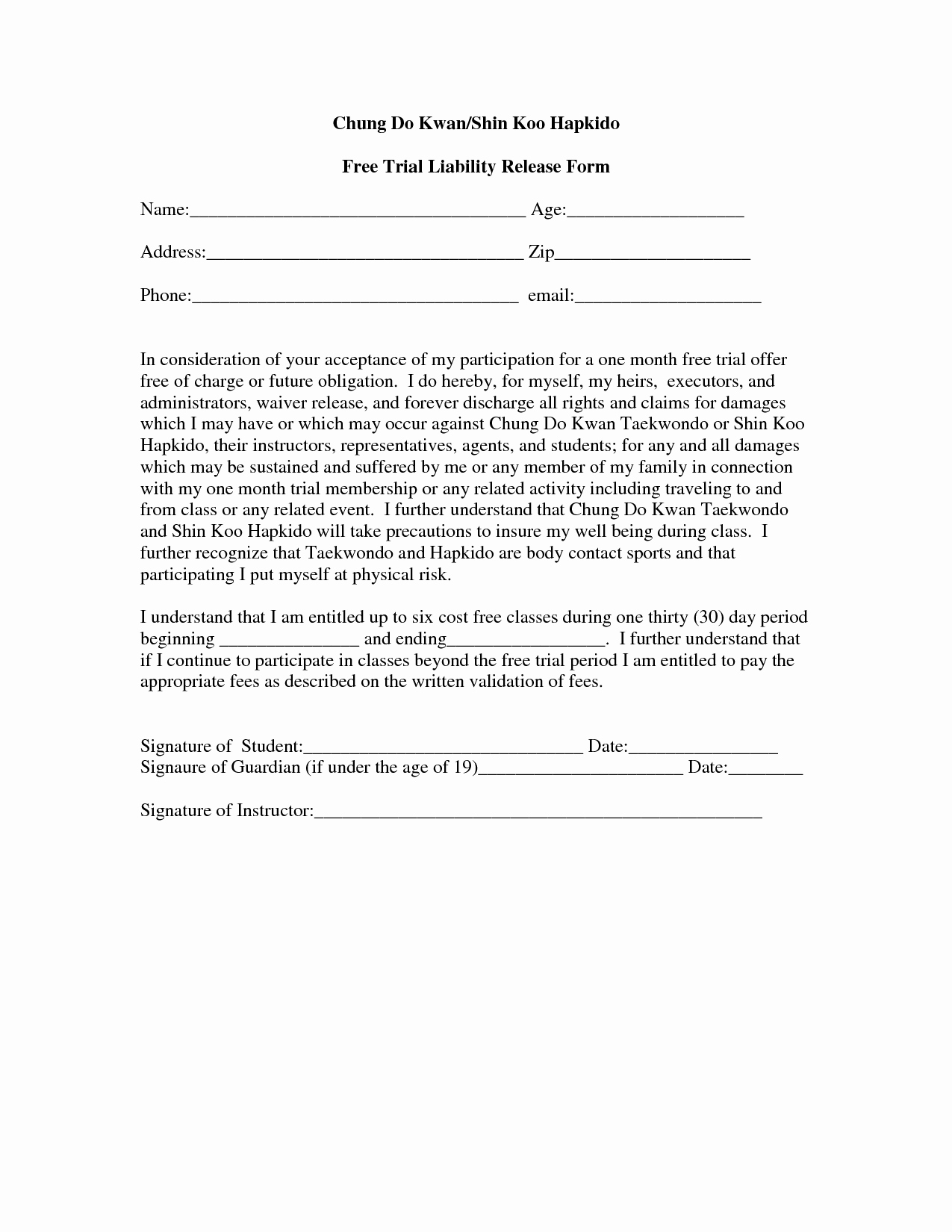 Free General Release form Template Awesome Free Printable Liability form form Generic