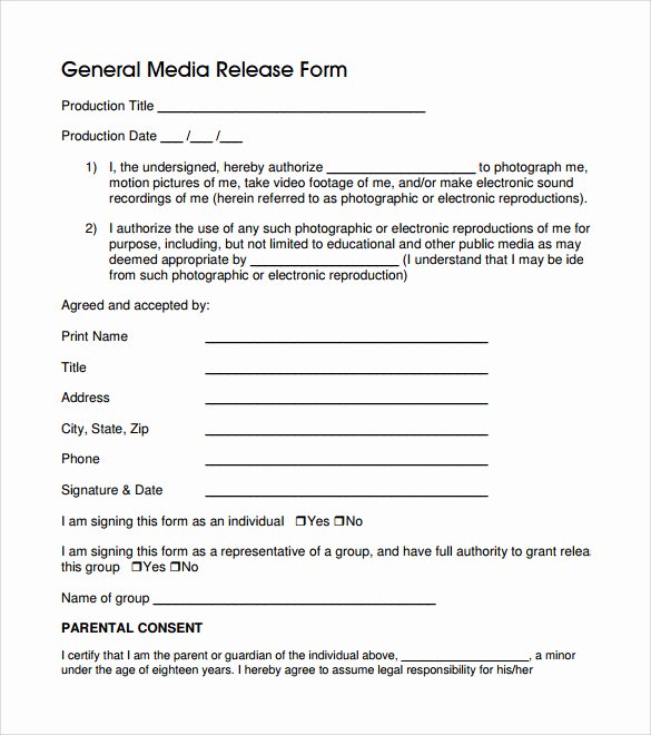 Free General Release form Template Beautiful General Release form 7 Free Samples Examples &amp; formats