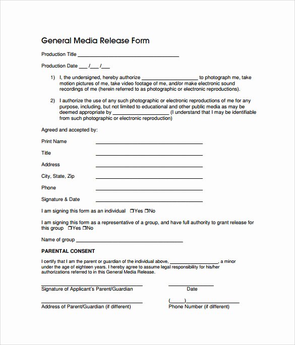 Free General Release form Template Unique Sample General Release form 10 Download Free Documents
