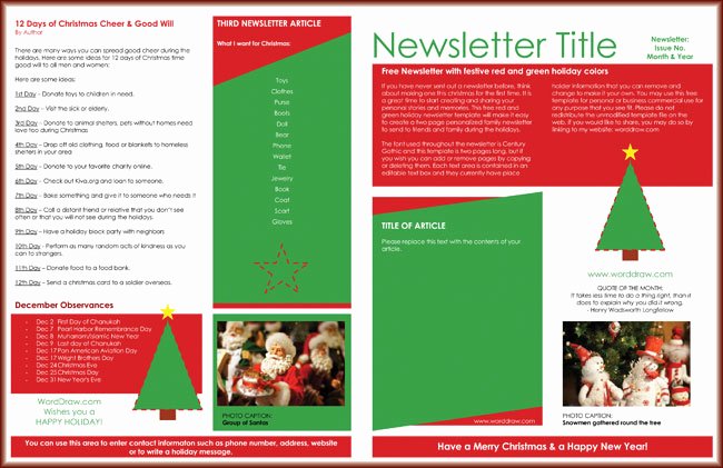 Free Holiday Newsletter Templates Awesome 9 Christmas Newsletter Templates to Create Printable and