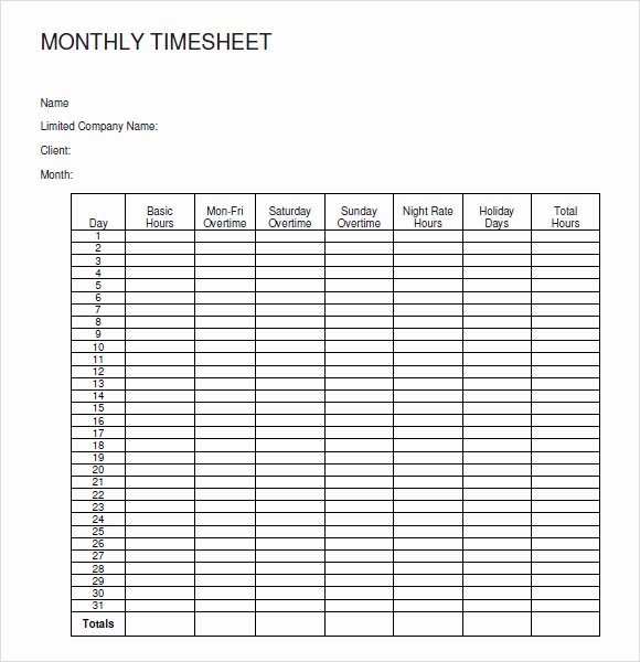 Free Monthly Timesheet Template Awesome Free 14 Sample Monthly Timesheet In Google Docs