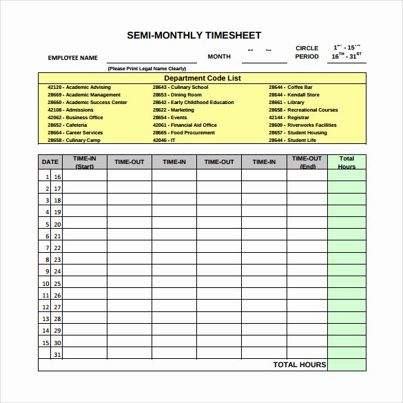 Free Monthly Timesheet Template Awesome Free 23 Sample Monthly Timesheet Templates In Google Docs
