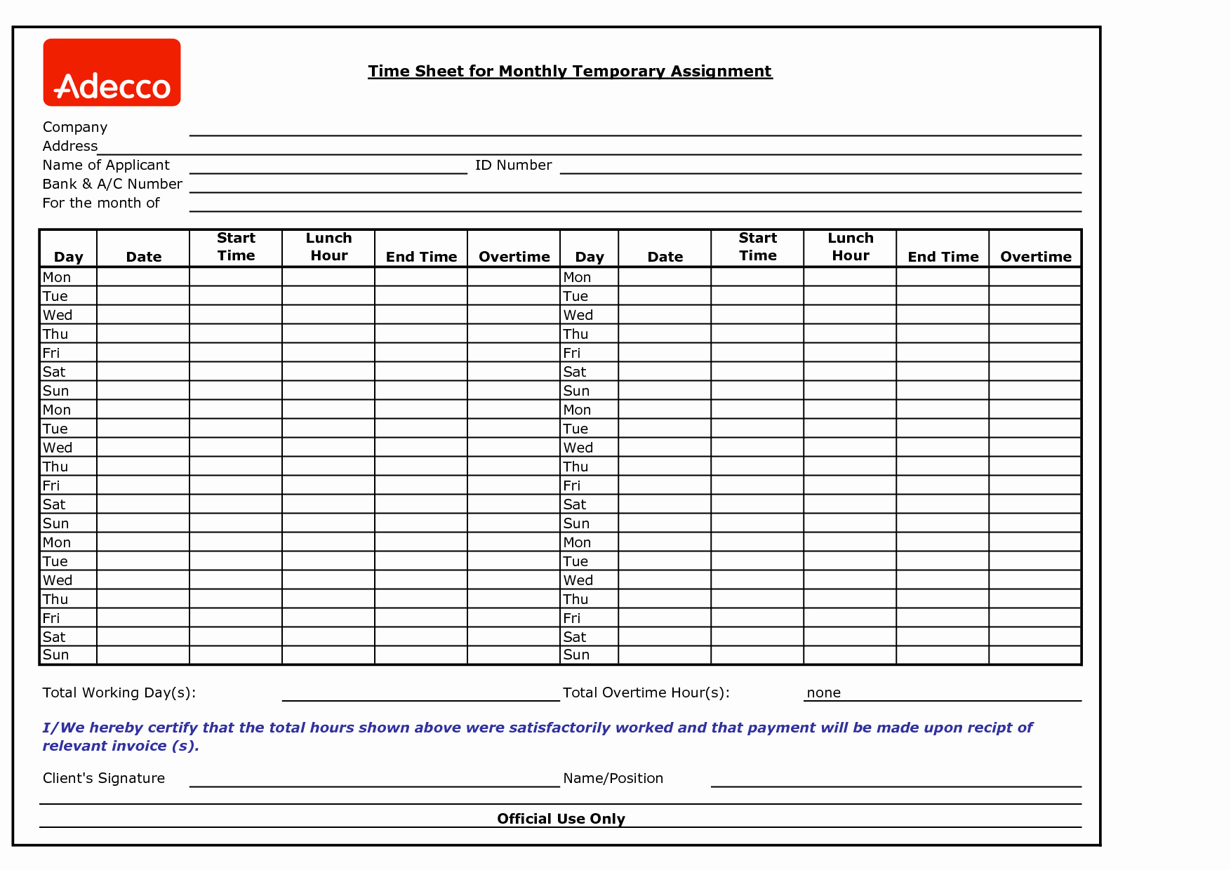 Free Monthly Timesheet Template Luxury 8 Best Of Printable Monthly Time Sheets Free