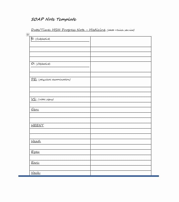Free Nursing Progress Notes Template Awesome 40 Fantastic soap Note Examples &amp; Templates Template Lab