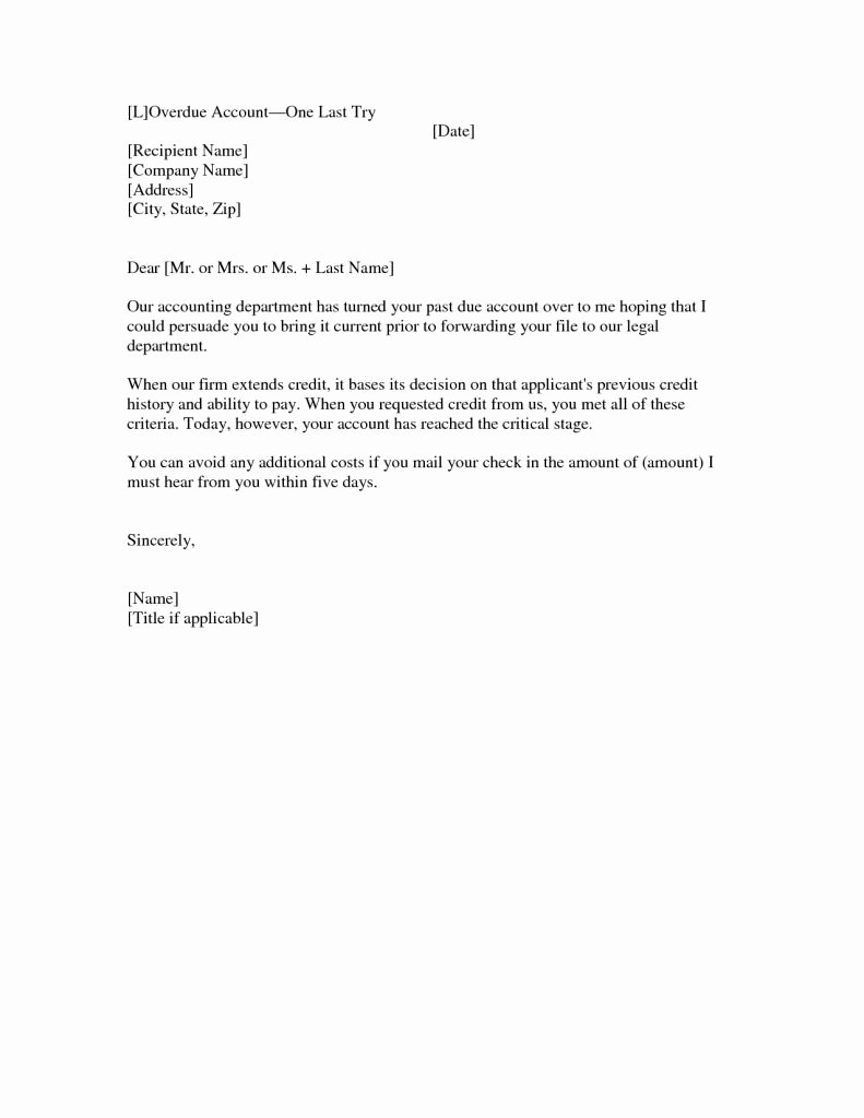 Free Past Due Letter Template Fresh Past Due Invoice Letter Template Collection