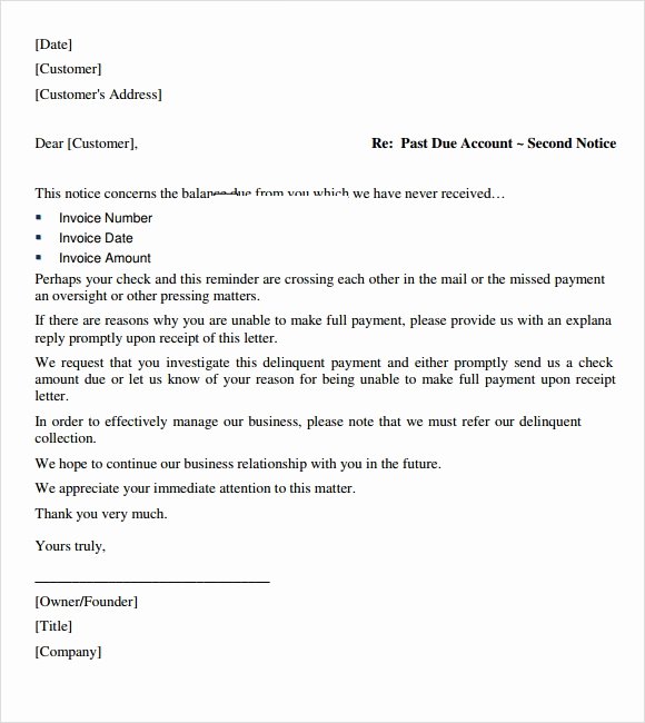Free Past Due Letter Template Inspirational Past Due Letter 7 Download Documents In Pdf