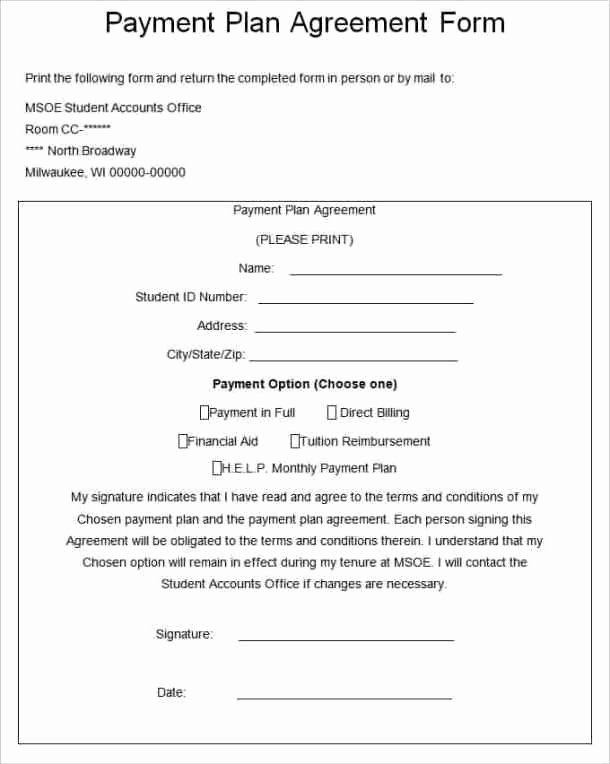 Free Payment Agreement Template Lovely Payment Plan Agreement Templates Word Excel Samples