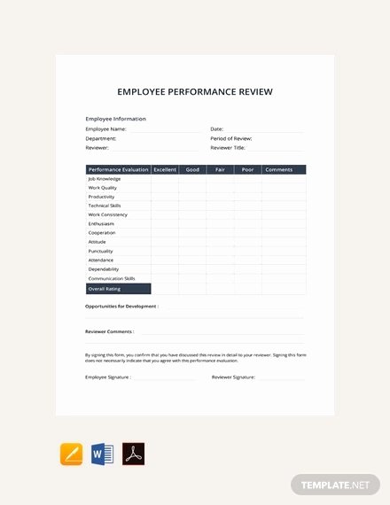 Free Performance Review Template Luxury 11 Sample Performance Review Templates Pdf Doc Google