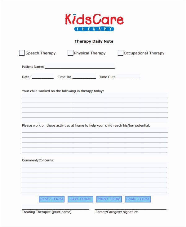 Free Physical therapy Documentation Templates Elegant Sample therapy Note Template 5 Free Documents Download