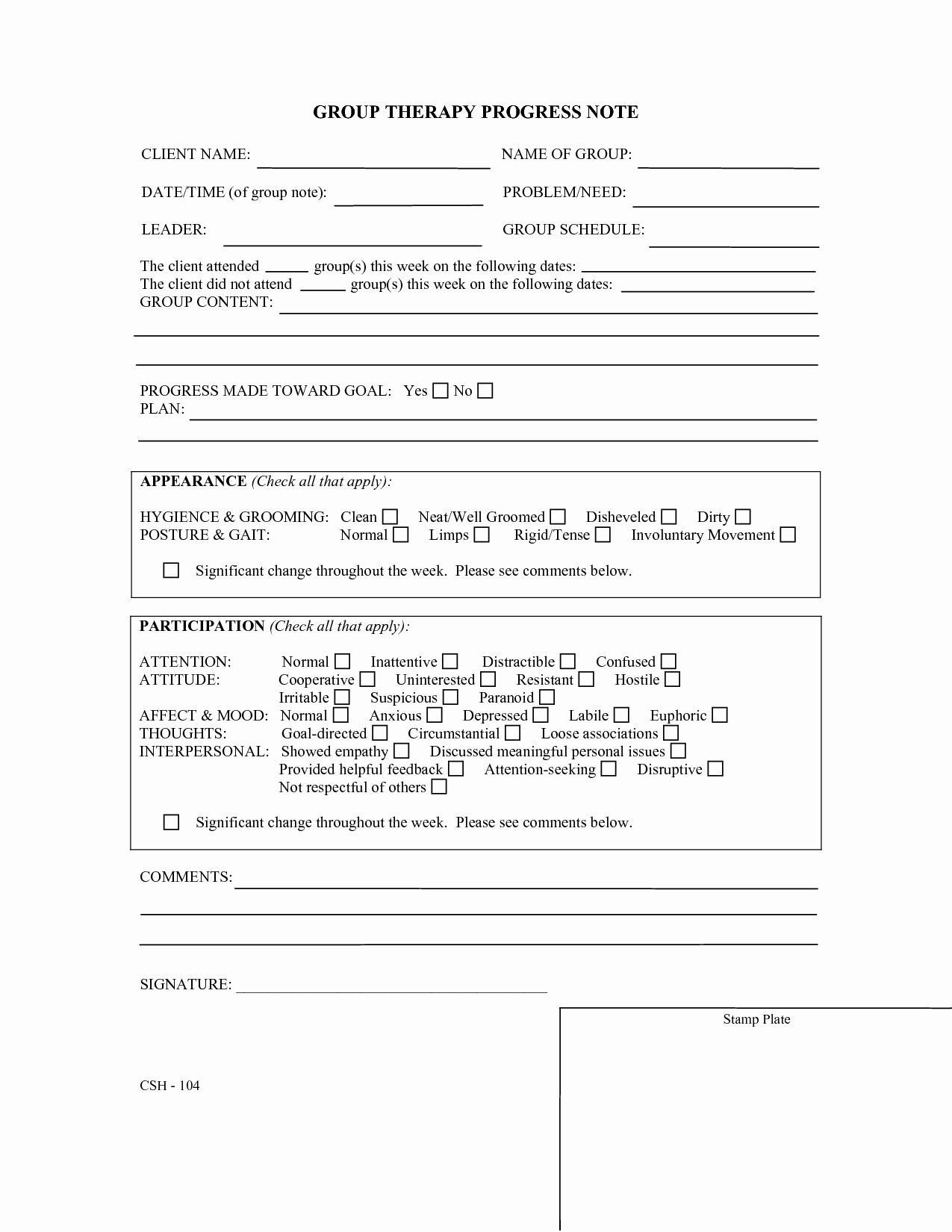 Free Physical therapy Documentation Templates Unique Progress Note Template for Mental Health Counselors