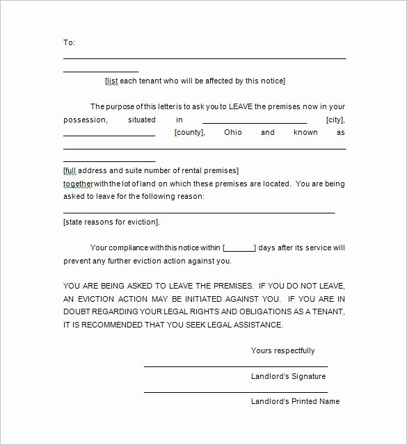 Free Printable Eviction Notice Template New 12 Eviction Templates Doc Excel Pdf