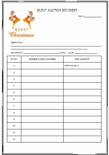 Free Printable Silent Auction Templates New 31 Best Silent Auction Bid Sheet Templates Images On