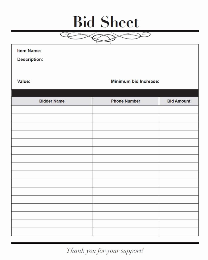 Free Printable Silent Auction Templates Unique Auction Planning tools Template S Including Bid