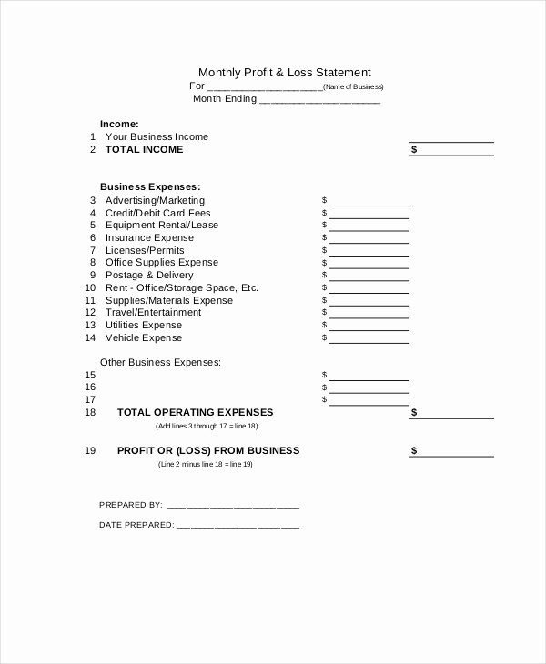 Free Profit and Loss Template Unique Profit &amp; Loss Statement Template 13 Free Pdf Excel