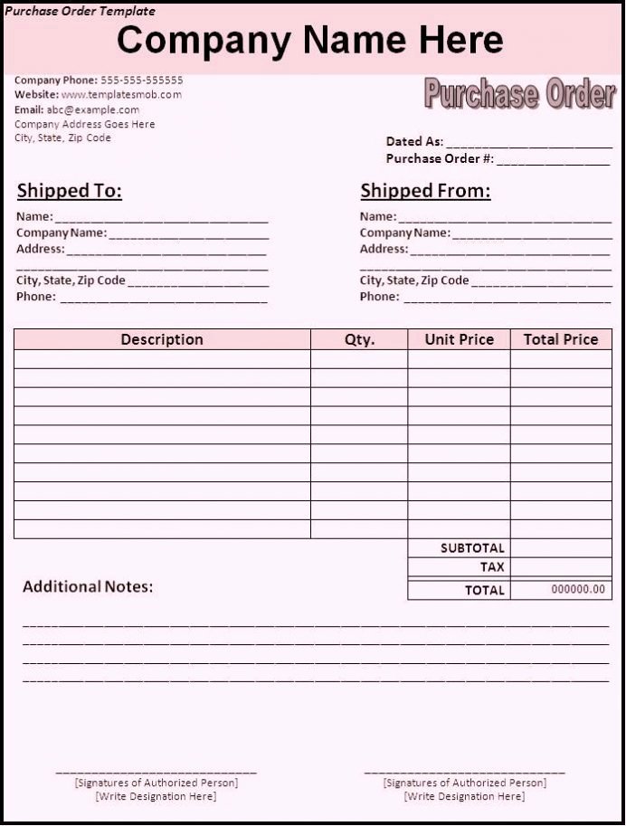 Free Purchase order Template Word Inspirational Free Purchase order form Template Excel Word Sample