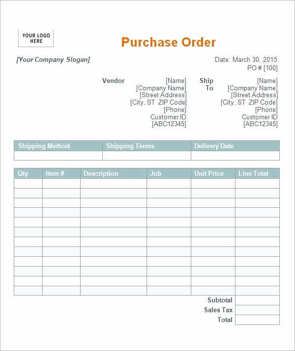 Free Purchase order Template Word New Purchase order Template 10 Download Free Documents In