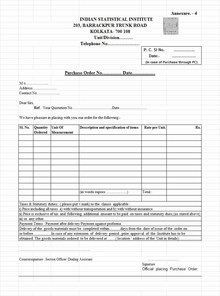 Free Purchase order Template Word Unique 39 Free Purchase order Templates In Word &amp; Excel Free