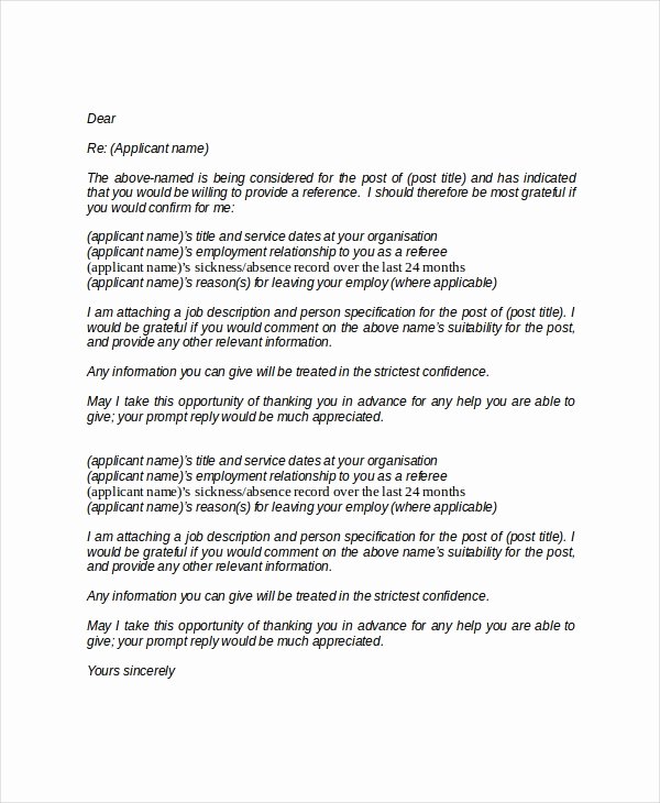 Free Reference Letter Template Awesome 19 Professional Reference Letter Template Free Sample