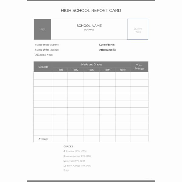 Free Report Card Template Inspirational 12 Report Card Template 6 Free Word Excel Pdf