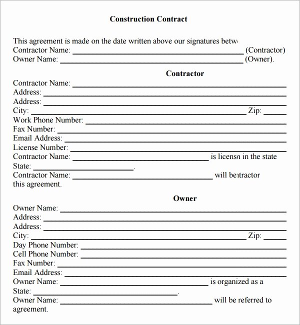 Free Residential Roofing Contract Template Best Of Construction Contract 7 Free Pdf Download