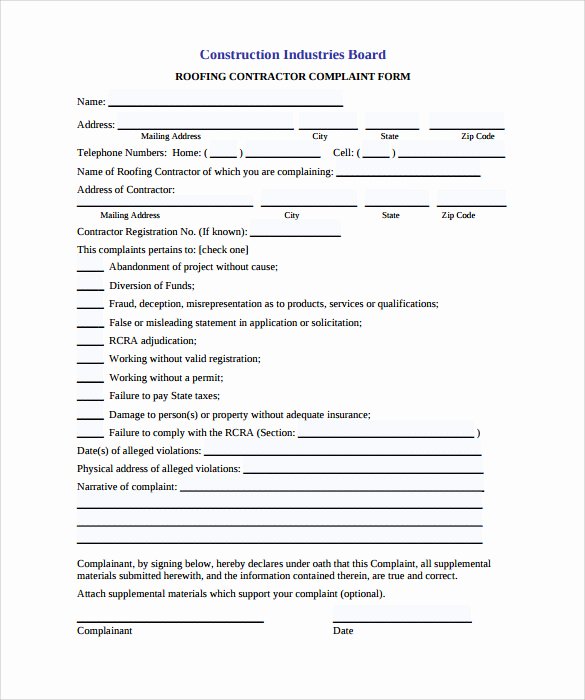Free Residential Roofing Contract Template Elegant Free Printable Roofing Estimate forms