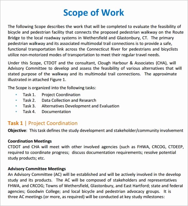 Free Scope Of Work Template New Free Scope Of Work Templates Word Excel Pdf formats
