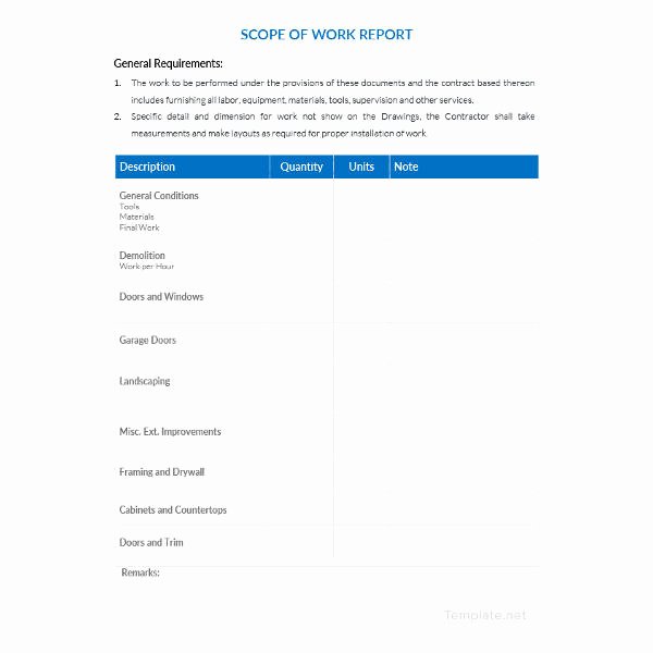 Free Scope Of Work Template Unique Scope Of Work Template 36 Free Word Pdf Documents