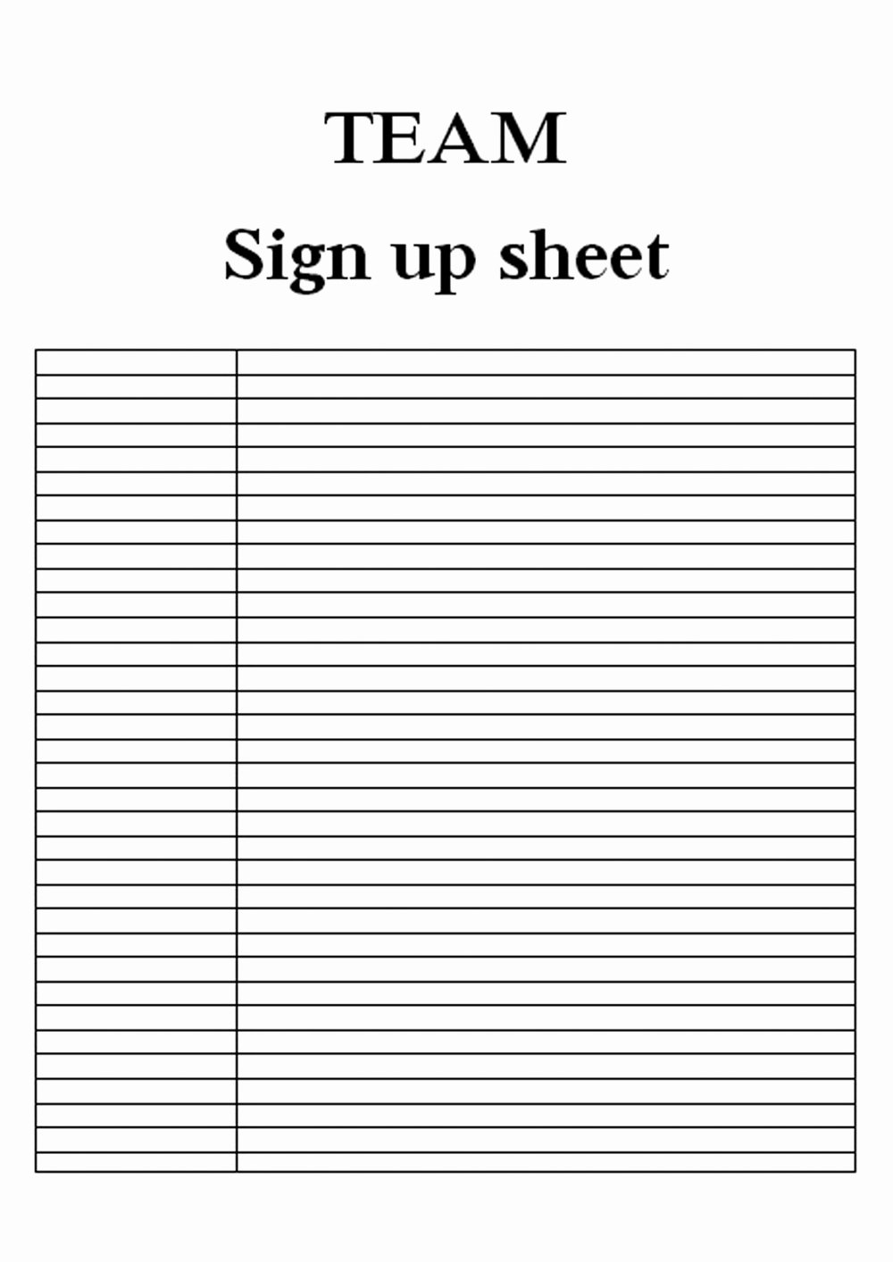 Free Sign Up Sheet Template Inspirational Blank Sign Up Sheet Printable