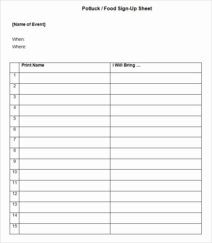 Free Sign Up Sheet Template Lovely 21 Sign Up Sheets Free Word Excel &amp; Pdf Documents