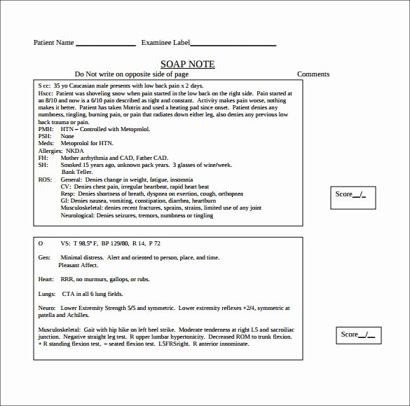 Free soap Note Template Fresh 9 Medical Note Templates – Free Sample Example format