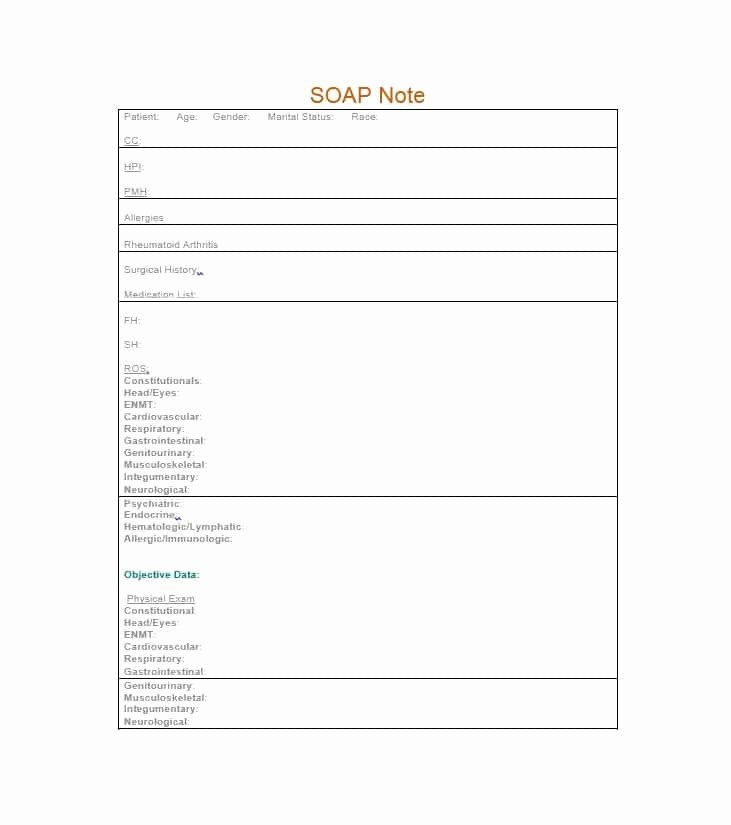 Free soap Note Template Inspirational 40 Fantastic soap Note Examples &amp; Templates Template Lab