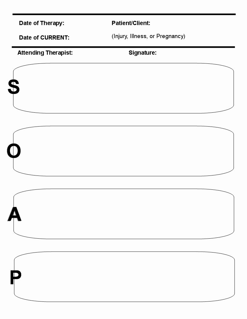 Free soap Note Template Inspirational 8 Best Of Printable Massage soap Note forms Free