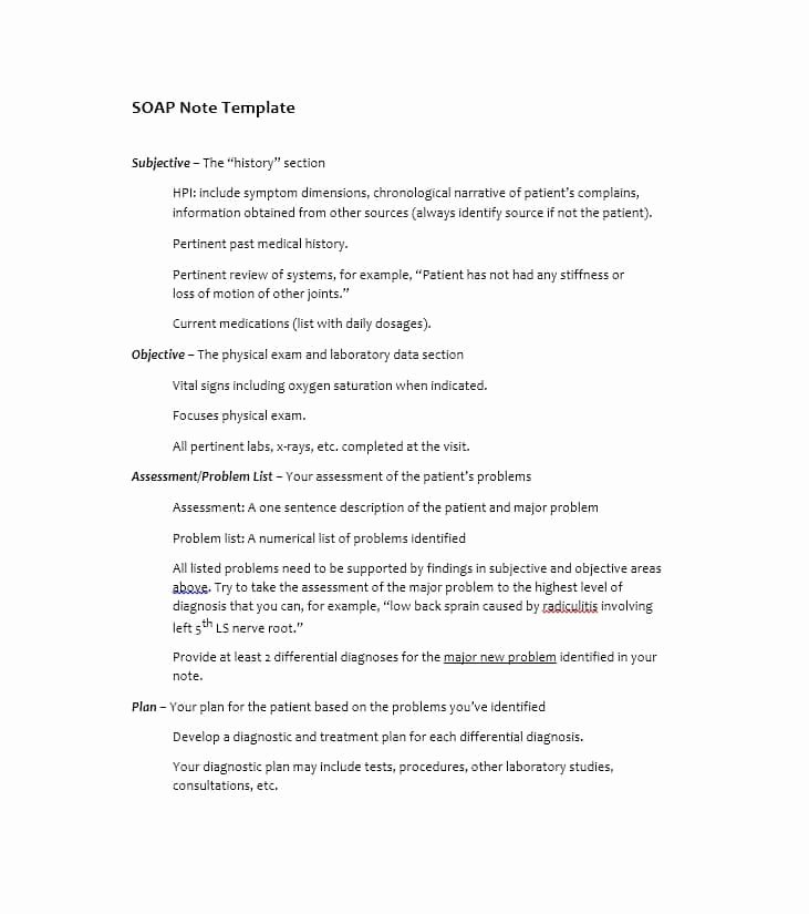 Free soap Note Template New 40 Fantastic soap Note Examples &amp; Templates Template Lab