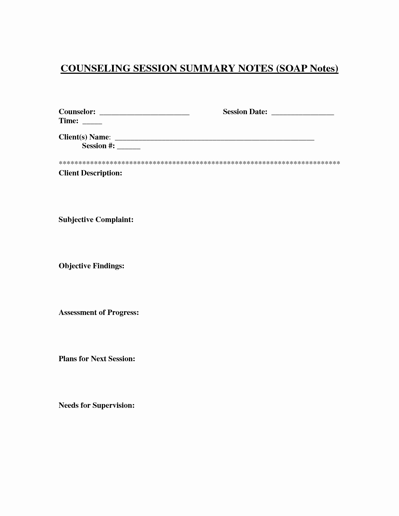 Free soap Note Template New soap Notes Template for Counseling Google Search
