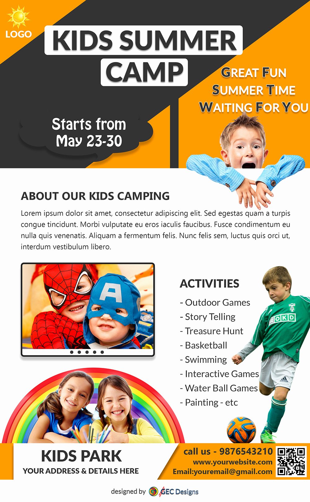 Free Summer Camp Flyer Template Elegant Download Free Sporty Fun Kids Summer Camp Flyer Design
