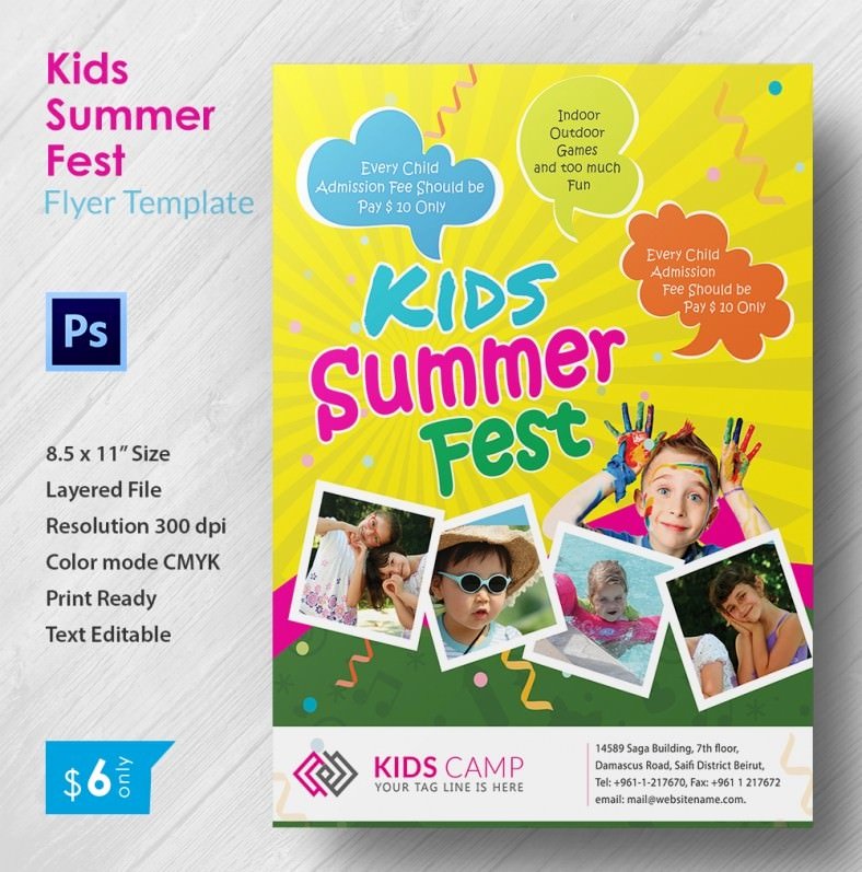 Free Summer Camp Flyer Template Fresh 3 Perfect Kids Summer Fest Flyer Templates Word Psd