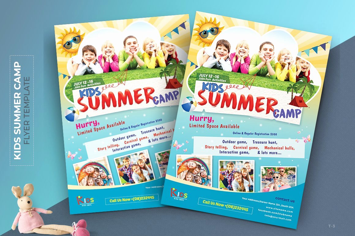 Free Summer Camp Flyer Template Luxury Kids Summer Camp Flyer Flyer Templates Creative Market